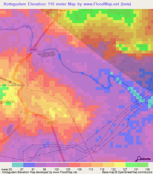 Kottagudem,India Elevation Map