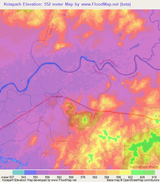 Kotaparh,India Elevation Map