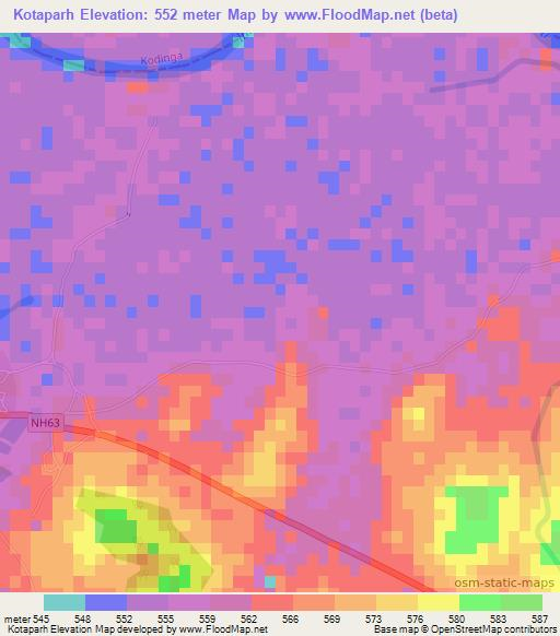 Kotaparh,India Elevation Map