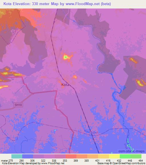 Kota,India Elevation Map