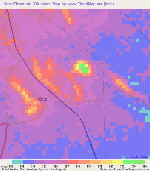 Kota,India Elevation Map