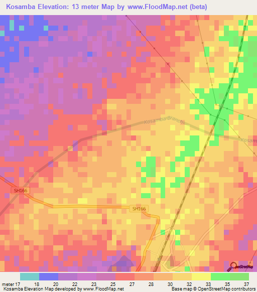 Kosamba,India Elevation Map