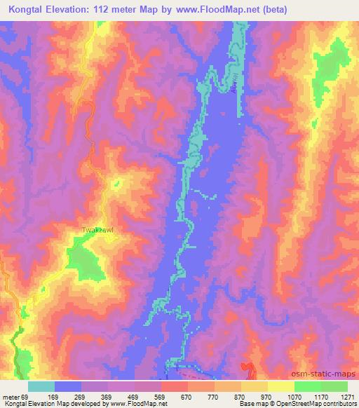 Kongtal,India Elevation Map