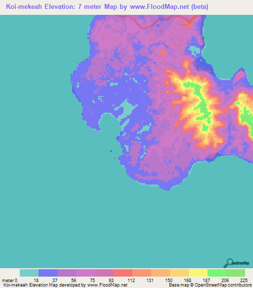Koi-mekeah,India Elevation Map