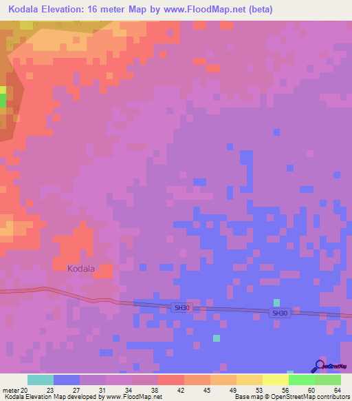 Kodala,India Elevation Map