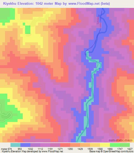 Kiyekhu,India Elevation Map