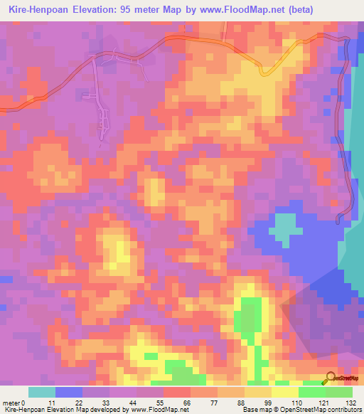 Kire-Henpoan,India Elevation Map