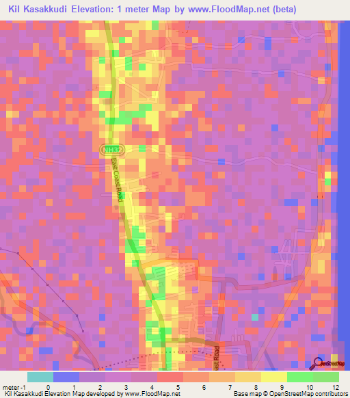 Kil Kasakkudi,India Elevation Map