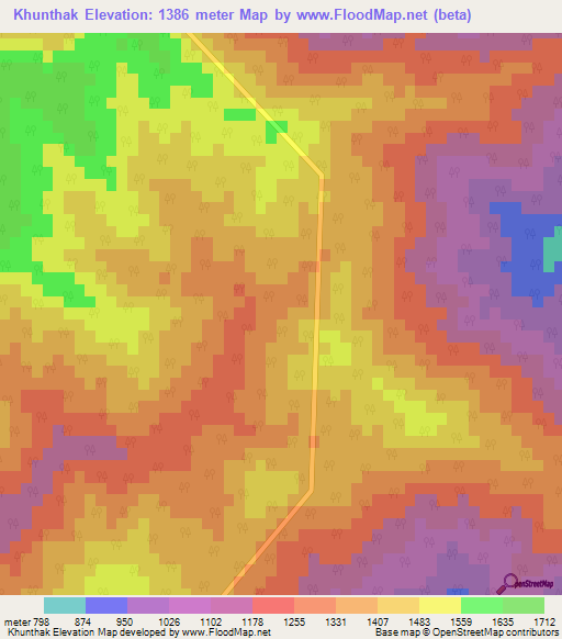 Khunthak,India Elevation Map