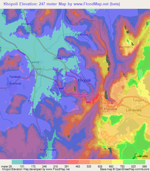 Khopoli,India Elevation Map