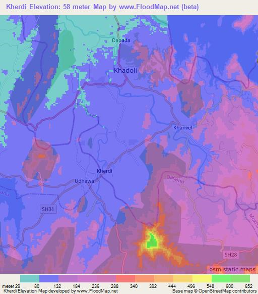 Kherdi,India Elevation Map