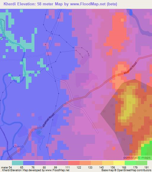 Kherdi,India Elevation Map
