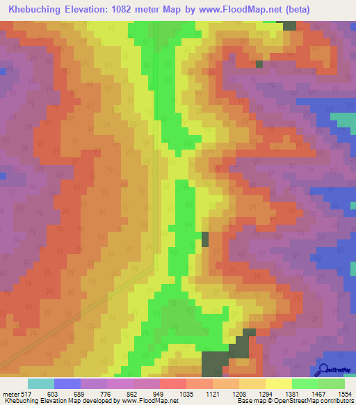 Khebuching,India Elevation Map