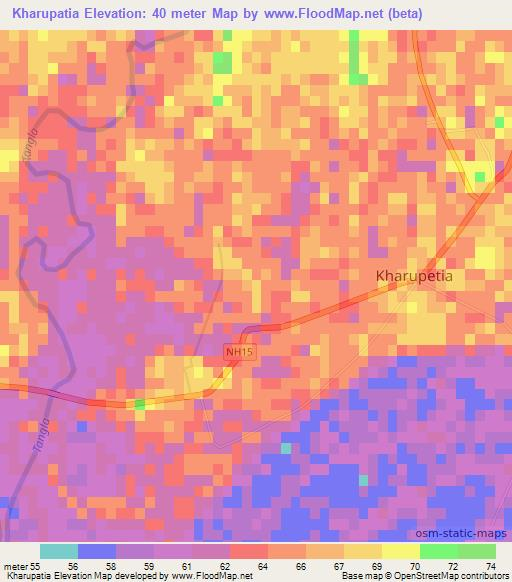 Kharupatia,India Elevation Map