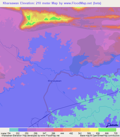 Kharsawan,India Elevation Map