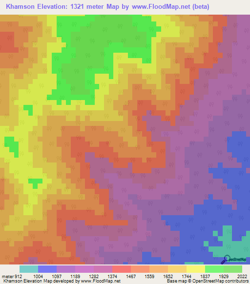 Khamson,India Elevation Map