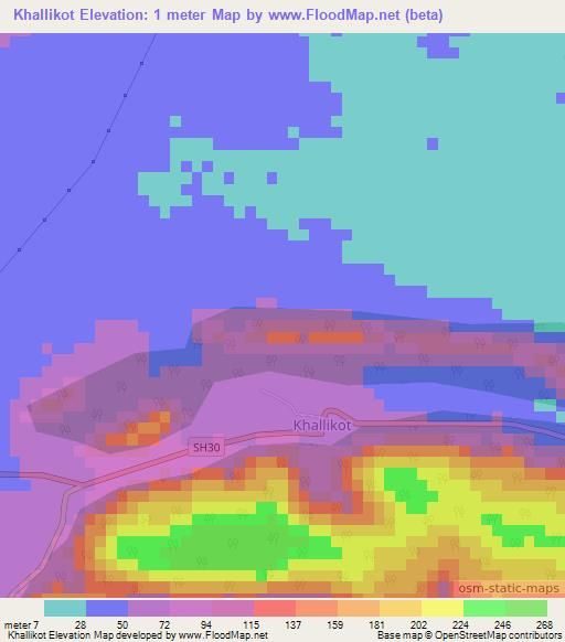 Khallikot,India Elevation Map