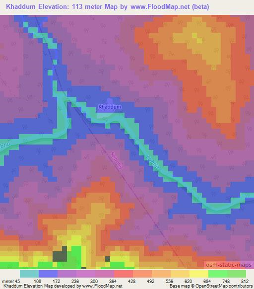 Khaddum,India Elevation Map