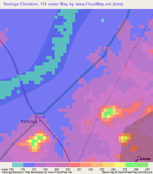 Kesinga,India Elevation Map