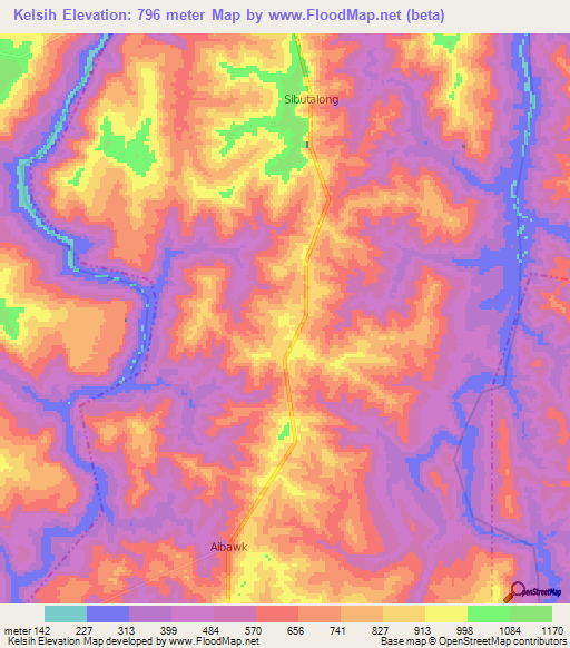 Kelsih,India Elevation Map