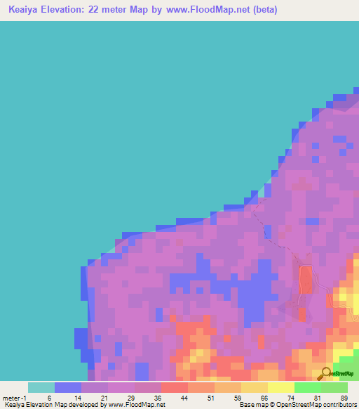 Keaiya,India Elevation Map