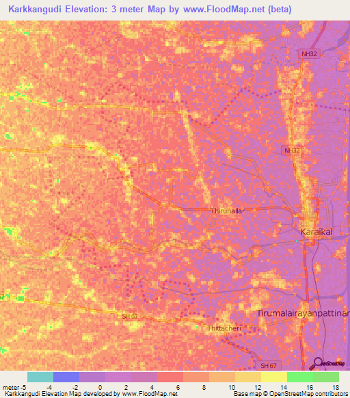 Karkkangudi,India Elevation Map