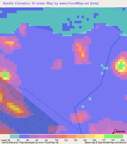 Kantilo,India Elevation Map
