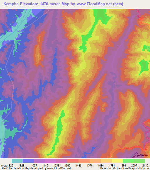 Kampha,India Elevation Map
