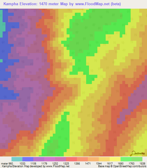 Kampha,India Elevation Map