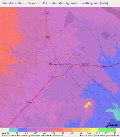 Kallakkurichchi,India Elevation Map