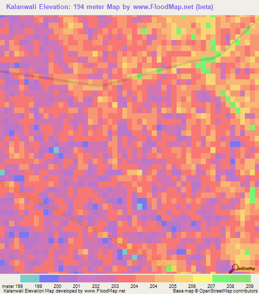 Kalanwali,India Elevation Map