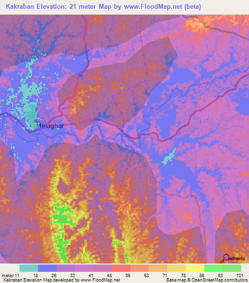Kakraban,India Elevation Map