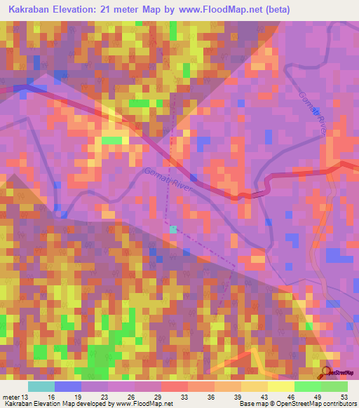 Kakraban,India Elevation Map