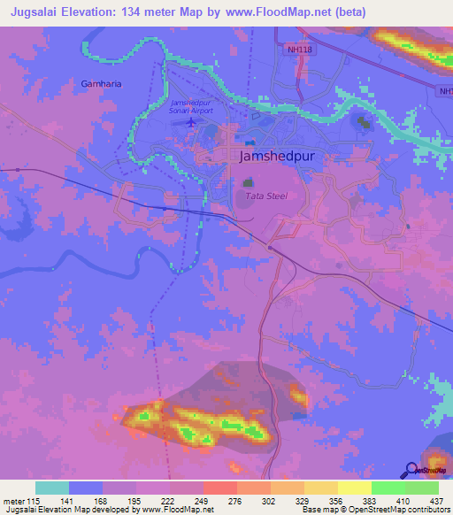 Jugsalai,India Elevation Map