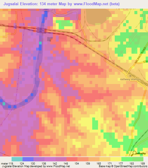 Jugsalai,India Elevation Map