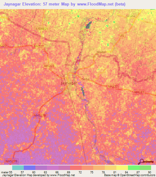 Jaynagar,India Elevation Map