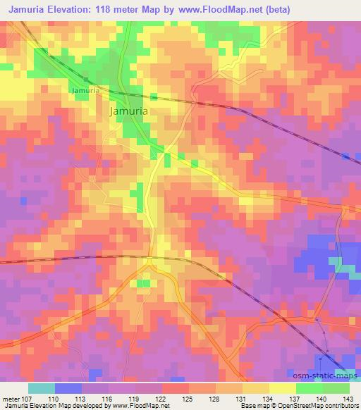 Jamuria,India Elevation Map