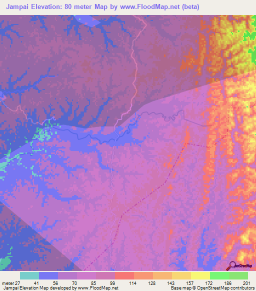 Jampai,India Elevation Map