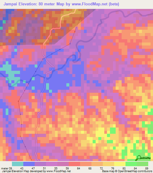 Jampai,India Elevation Map