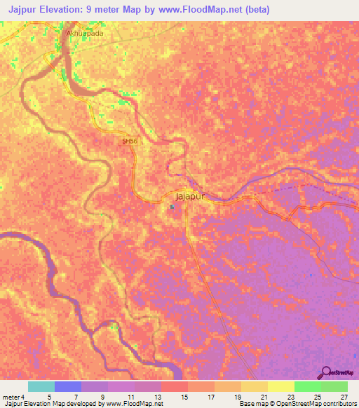Jajpur,India Elevation Map