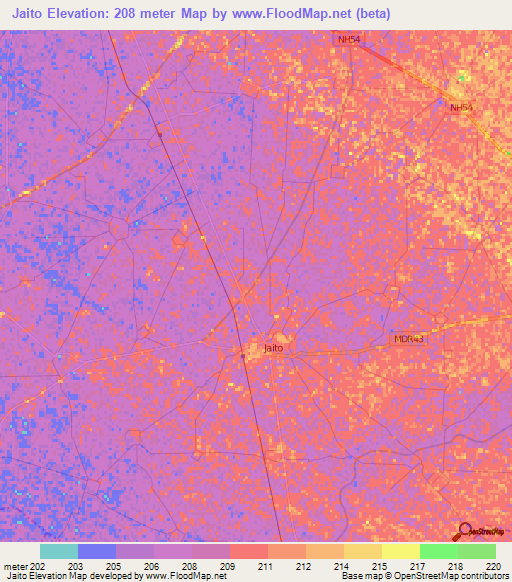 Jaito,India Elevation Map