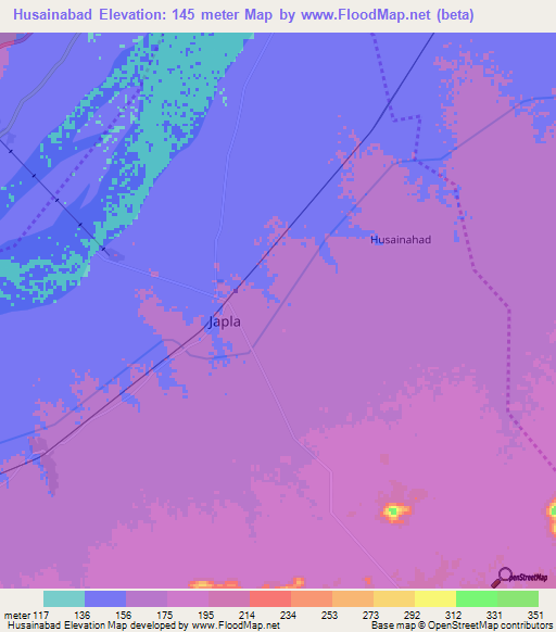 Husainabad,India Elevation Map