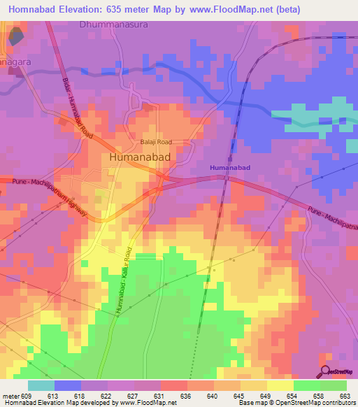 Homnabad,India Elevation Map