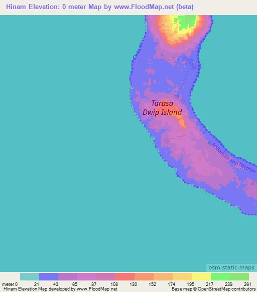 Hinam,India Elevation Map