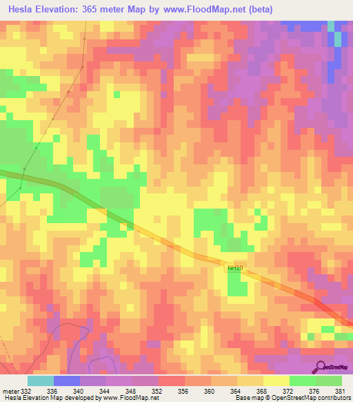 Hesla,India Elevation Map