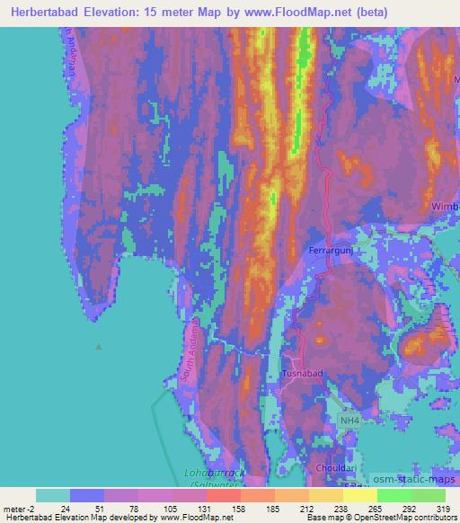 Herbertabad,India Elevation Map