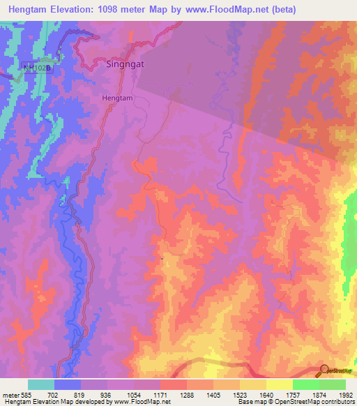 Hengtam,India Elevation Map