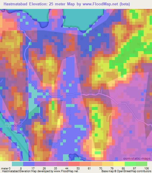 Hastmatabad,India Elevation Map