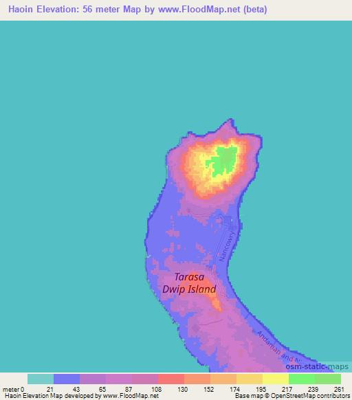 Haoin,India Elevation Map