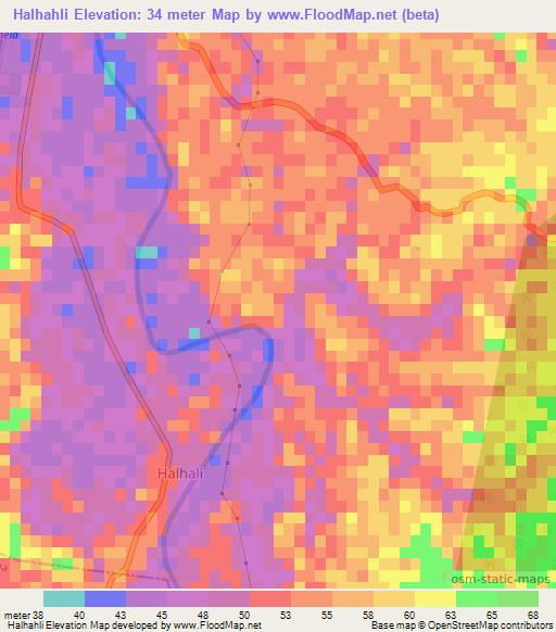 Halhahli,India Elevation Map
